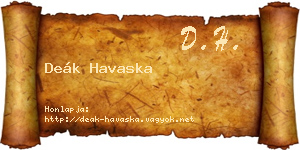 Deák Havaska névjegykártya