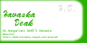 havaska deak business card